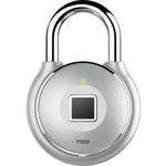 Bluetooth visací zámek zámek s otiskem prstu, visací zámek Bluetooth Tapplock Tapplock one plus - sterling silver, 56 mm, Sterling Silver