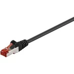 Patch kabel CAT 6 S/FTP RJ 45, vidlice ⇔ vidlice, 0,25 m, černý