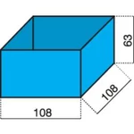 Plastový box na součástky Alutec 624300, 108 x 108 x 63 mm, modrá