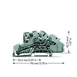 Patrová instalační svorka WAGO 2003-7650, osazení: L, pružinová svorka, 5.20 mm, šedá, 50 ks