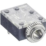 Jack kon. 3,5 mm stereo Lumberg 1503 09, 2 rozpínače, zásuvka vestavná horizontální, 3pól., černá