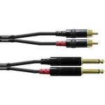 Kabelový adaptér Cordial CFU1,5PC [2x jack zástrčka 6,3 mm - 2x cinch zástrčka], 1.50 m, černá