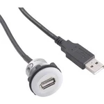 Vestavná zásuvka USB 2.0 TRU COMPONENTS N/A 1457893, typ A, s osvětlením, 1x zástrčka USB-A, délka kabelu 1,5 m, stříbrná, 1 ks
