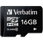 Pamětová karta microSDHC Verbatim 16GB, Class 10