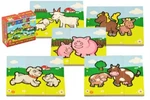 Puzzle Moje první zvířátka dřevěné 18 dílků pro nejmenší v krabičce 13x11,5x4,5cm 12m