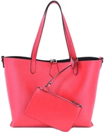 Moderní dámská kožená kabelka - červená