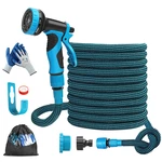 AMBOTHER 15/30M Garden Hose 9 Water Pattern Nozzle Labor-saving Non-slip Eco-friendly Water Pipe