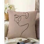 Béžová obliečka na vankúš s prímesou bavlny Minimalist Cushion Covers Portrait, 55 x 55 cm