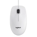 Myš Logitech B100 (910-003360) biela počítačová myš • optický senzor • rozlíšenie 800 DPI • 3 tlačidlá • bez nutnosti inštalovať softvér