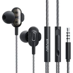 AIRAUX AA-HE4 3.5mm Earphone In-ear Wired Earbuds Double 8mm Dynamic Driver HiFi Stereo Gaming Headphone Meeting Headset