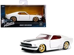 Romans Ford Mustang White with Black Stripes and Red Interior "Fast &amp; Furious" Movie 1/32 Diecast Model Car by Jada