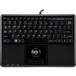 Perixx Periboard-509 H Plus USB klávesnica US anglická, QWERTY čierna integrovaný trackball, tlačidlá myši