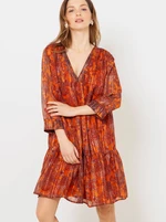 Orange patterned dress CAMAIEU - Women