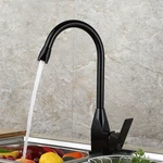 Space Aluminum Kitchen Sink Faucet Mixed Hot and Cold Water Faucet Tap With Stainless Steel Hose