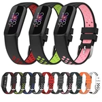 Bakeey Double Color Pattern Breathable Sweatproof Soft Silicone Watch Band Strap Replacement for Fitbit Luxe