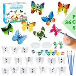 36Pcs/set DIY Painting Butterflies Hand-painted Paint Art Crafts Graffiti Pigment Set Kids Children Educational Toys