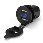 12V-24V 3.1A Dual USB Charger Socket Adapter Voltage Voltmeter for Motorcycle Car Boat Marine