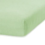 Svetlozelená elastická plachta s vysokým podielom bavlny AmeliaHome Ruby, 200 x 140-160 cm
