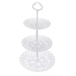 Cake Stand 3 Plastic Tier Afternoon Tea Wedding Plate Party Tableware Display