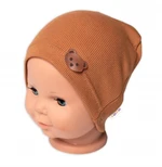 Baby Nellys Žebrovaná čepice Medvídek - hnědá, vel. 92-98 (18-36m)