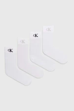 Ponožky Calvin Klein Jeans 4-pak dámske, biela farba, 701229687,