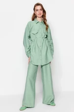 Trendyol Khaki Shirt-Pants Set, Woven with Shirred Waist