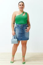Trendyol Curve Blue Belt Mini Denim Skirt