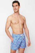 Trendyol Blue Men's Standard Fit Swim Shorts