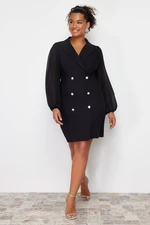 Trendyol Curve Black Woven Jacket Dress
