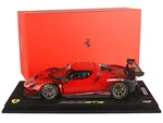 2022 Ferrari 296 GT3 Rosso Corsa Red and Black with DISPLAY CASE Limited Edition to 449 pieces Worldwide 1/18 Model Car by BBR