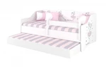 Dětská postel s výsuvnou přistýlkou 160 x 80 cm - Baletka, vel. 160x80