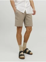 Beige Jack & Jones Dave Men's Linen Chino Shorts
