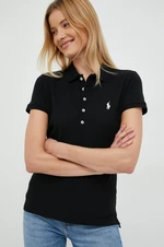 Polo tričko Polo Ralph Lauren černá barva, s límečkem