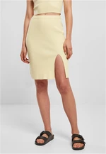 Women's ribbed skirt soft yellow