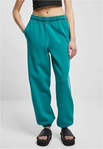 Women's high-waisted sweatpants with high waist, water green