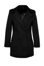 Czarny płaszcz tłoczony Trendyol