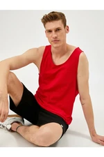 Koton Men's Red Cotton Singlet with Pocket
