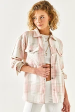 Olalook Women's Dried Rose Rosehip Shirt with Double Pockets and Snap Fastener Olalook Women's Dried Rose Rosehip Shirt with Double Pockets and Snap Fastener