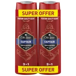 Old Spice Sprchový gél 3 v 1 Captain Duo 2 x 400 ml
