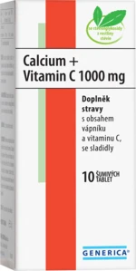 GENERICA Calcium + Vitamin C 1000 mg 10 šumivých tablet