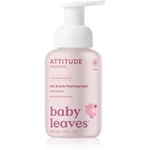 Attitude Baby Leaves Unscented umývacia pena 2 v 1 pre deti 295 ml