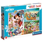 Puzzle Mickey a přátelé 3x48 dílků