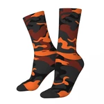 Camouflage Camo Style Dark Orange Camouflage Men Women Socks Cycling Novelty Spring Summer Autumn Winter Stockings Gift