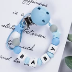 New Baby Personalized Name Handmade Pacifier Clips Holder Chain Silicone Pacifier Chains Five Star Baby Teether Teething Chain