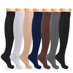 Compression Socks Solid Color Men Women Running Socks Varicose Vein Knee High Leg Support Stretch Pressure Circulation Stocking