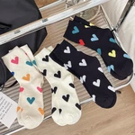 Women Socks Cotton Love Print Harajuku Cute Kawaii Streetwear White Black Lady Short Middle Tube Sock Girl Gift Calcetines Mujer
