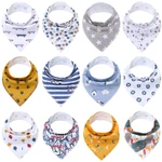 Baby Bibs 100% Cotton Newborn Baby Bandana Bibs For Teething & Feeding Super Soft Unisex Bibs Sets For Girls & Boys Newborn Bibs