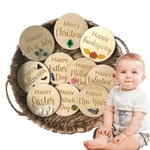 Baby Milestone Cards 10Pcs Wooden Baby Milestone Card Signs Baby First Milestone Cards Ornaments Expecting Mom Gift Photography
