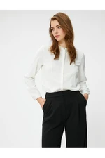 Koton A Judge Collar Shirt with Long Sleeves and Fabric Detail.