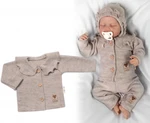 Pletený svetřík s volánkem Girl, Baby Nellys, béžový, vel. 56 (1-2m)